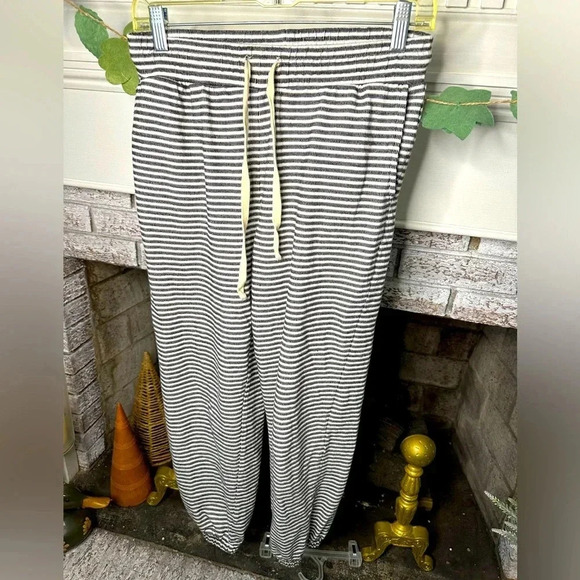 Madewell size Xs striped jogger lounge pants drawstring waist - Picture 1 of 3